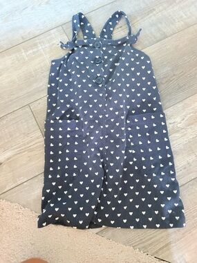 Crewcuts Navy Dress with White Heart Print